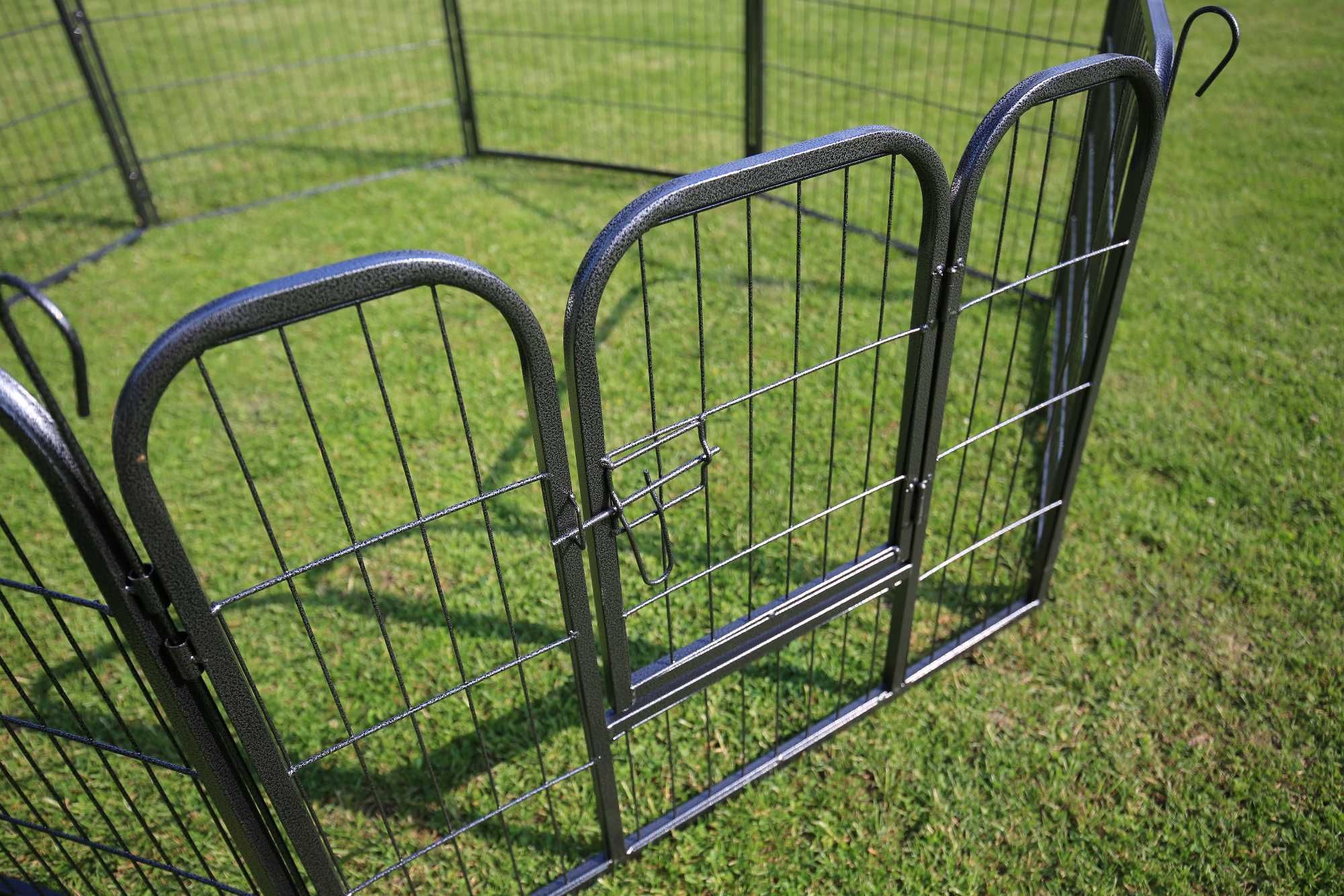 Kojec metalowy klatka zagroda modułowa dla psa zwierząt 8 paneli 80x80