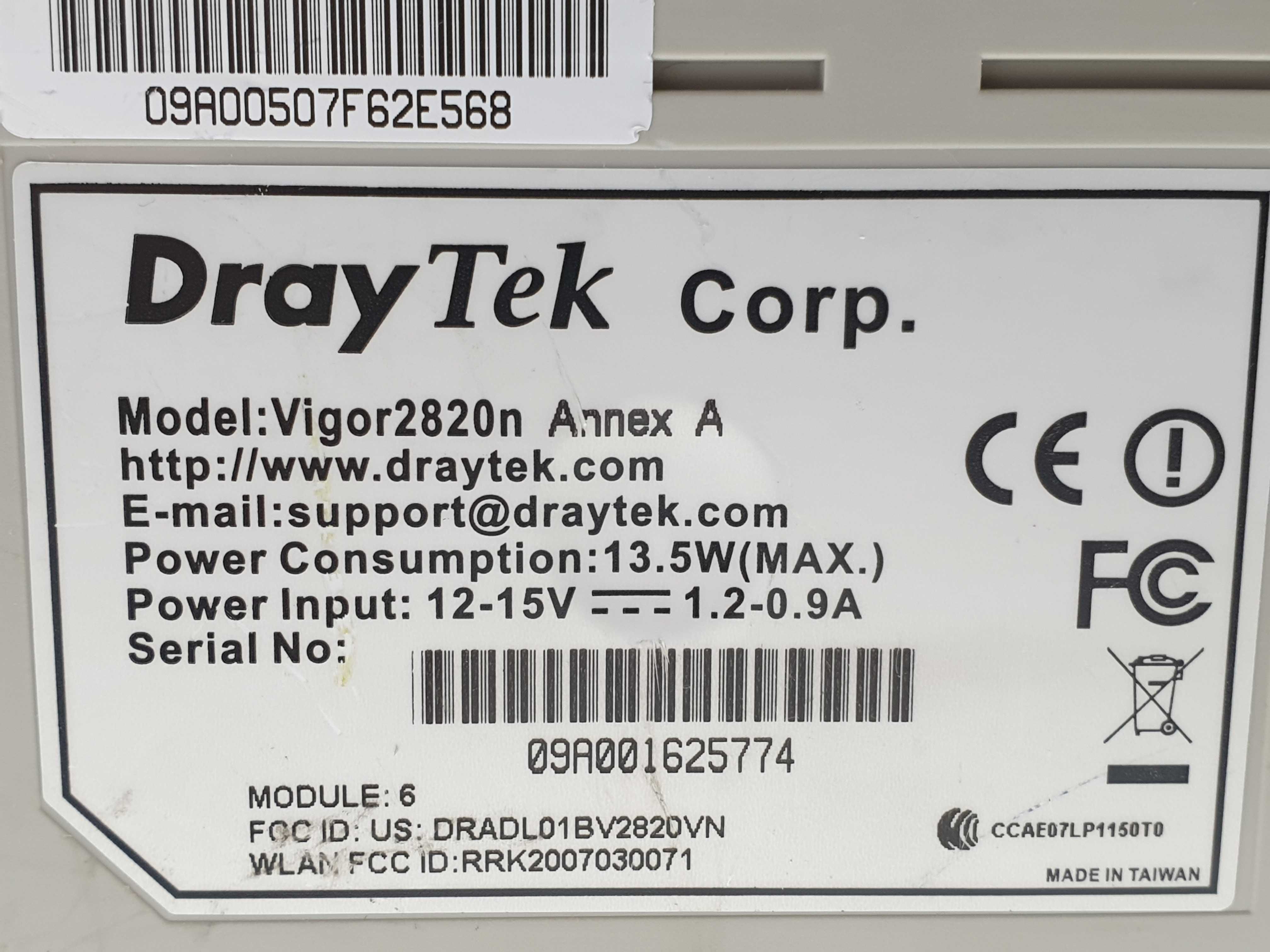 WI-FI роутер маршрутизатор  DrayTek VigorI 2820n +3 АНТЕНИ