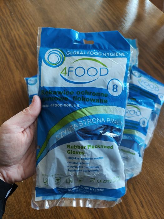 Rękawice ochronne gumowe flokowane 8