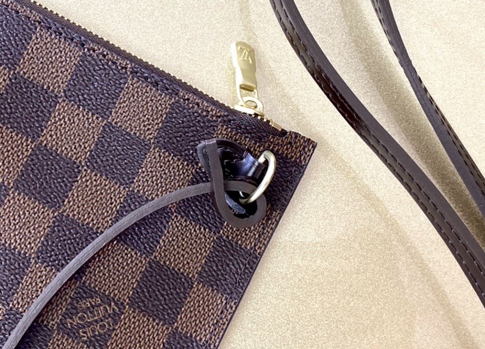 Torebka Louis Vuitton Neverfull MM Damier Ebene brazowa kratka skóra