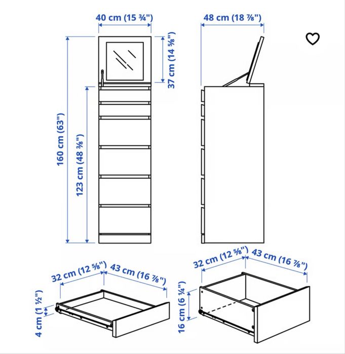 Comoda ikea Malm 6 gavetas