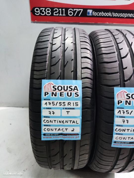 2 pneus semi novos 175-55r15 continental - oferta dos portes