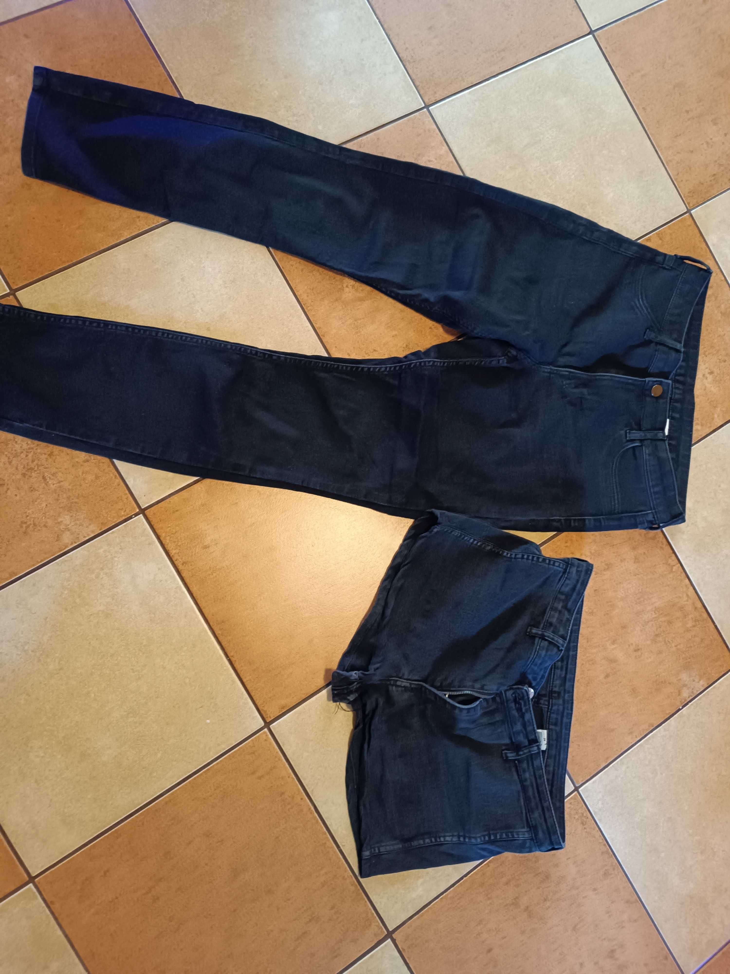 Spodnie jeansowe skinny, spodenki czarne rozmiar 28-29