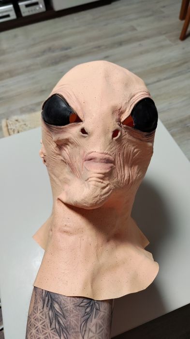 maska lateksowa cosplay kosmita przebranie UFO