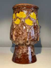 Piękny ceramiczny wazon Shehla Keramik. Fat Lava. GDR