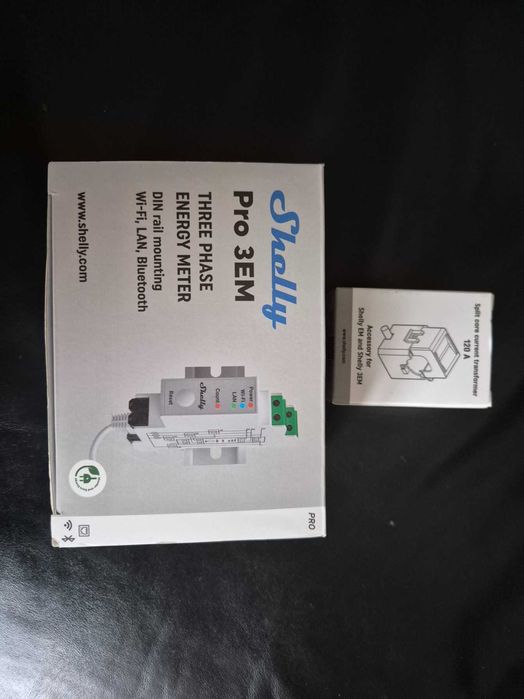 Inteligentny licznik Shelly Pro 3EM 120A  + dodatkowy przekładnik na N