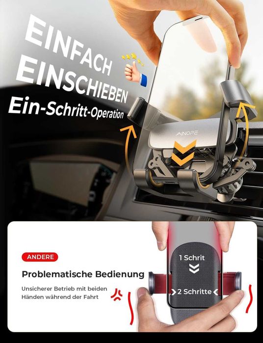 AINOPE Uchwyt Samochodowy „Gravity” do kratki nawiewu