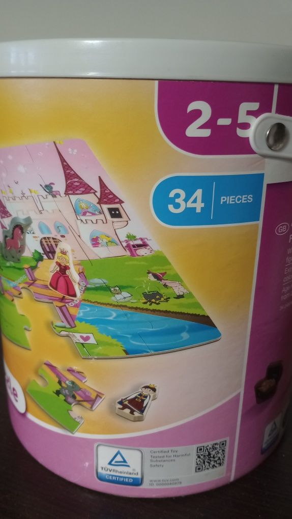 Puzzle duże wiaderko dla dziewczynki 2-5 lat