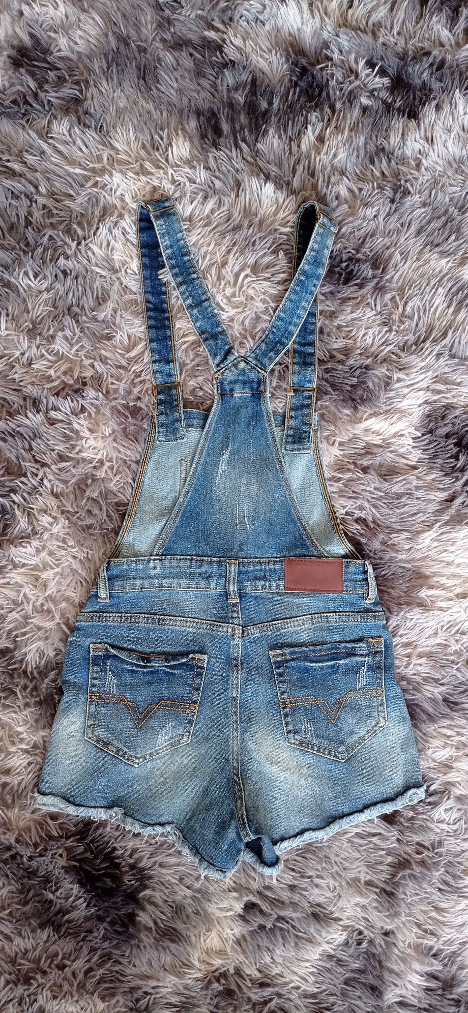 Комбинезон джинсовый женский с шортами 28 р. XS/ короткий/синий/летний