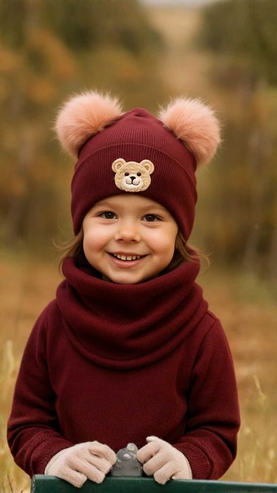 komplet czapka i komin na polarze 50'