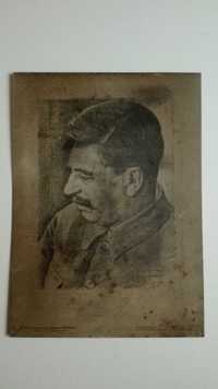 Картина И.Бродского Иосиф Сталин на металле металлопечать до 1953года