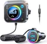 JOYROOM transmiter samochodowy Bluetooth 5.3 FM, Głęboki bas 30W PD