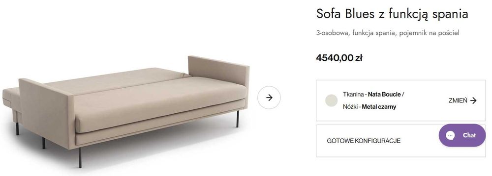 Sofa z funkcją spania 3 osobowa, stan bardzo dobry