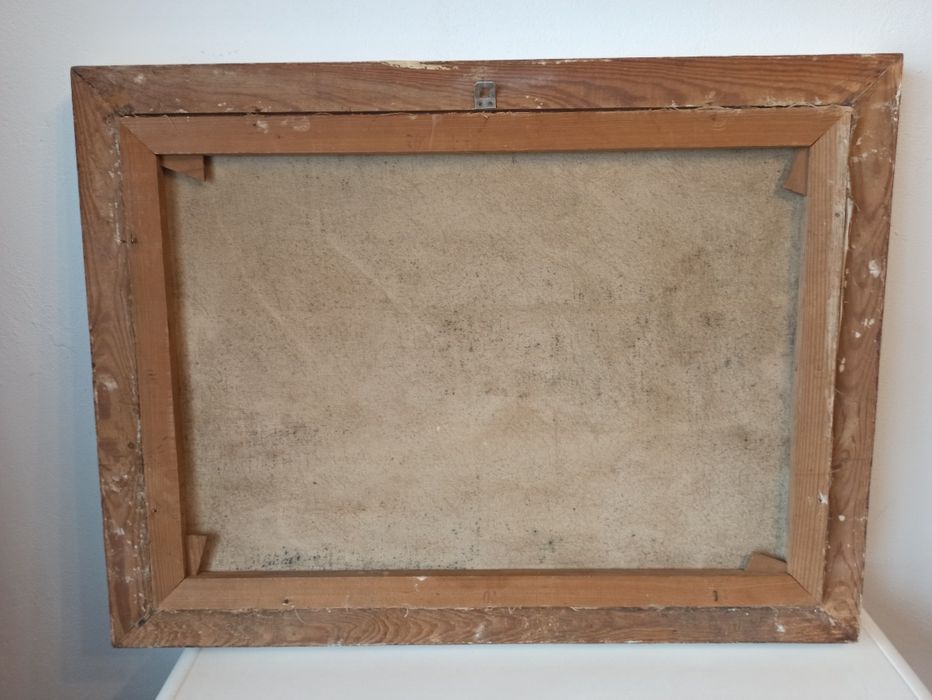 Piękny Stary obraz Żaglowiec,fregata na morzu