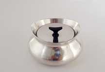 Cukiernica Art deco platerowana srebrem z ebonitowym uchwytem