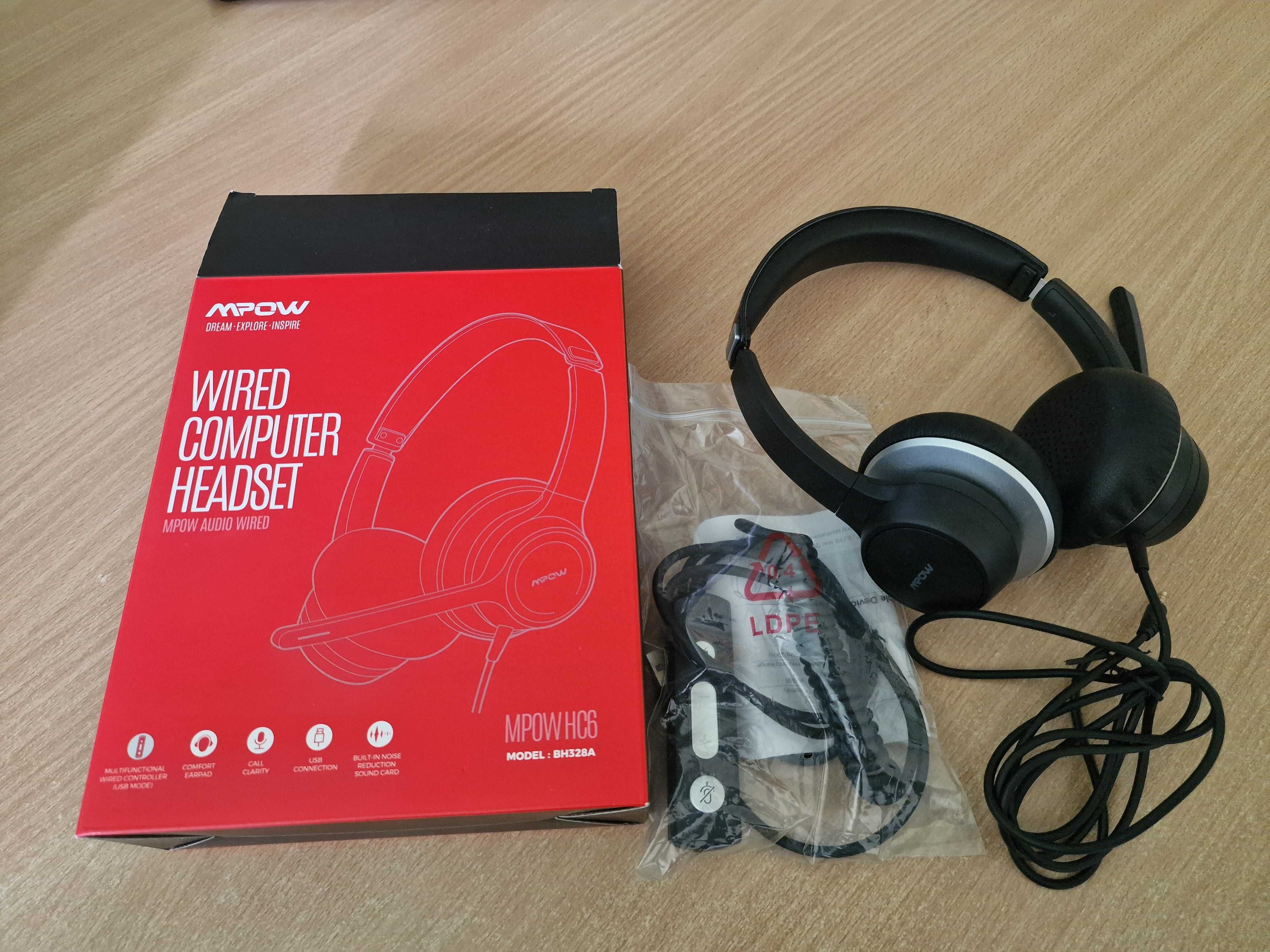 Навушники для ПК з мікрофоном MPOW BH328A Wired Computer headset