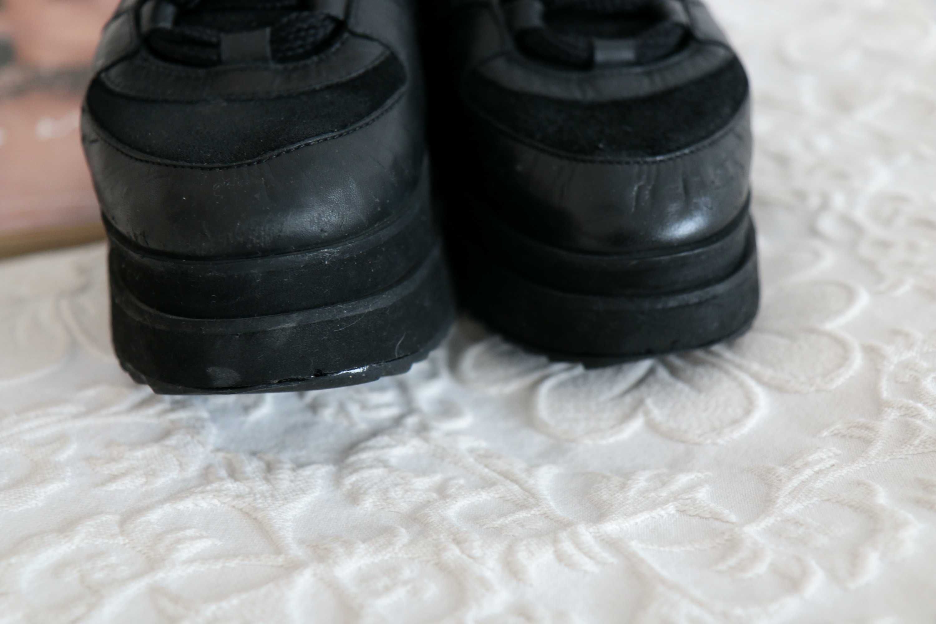 Skórzane sneakersy trampki GANNI 37 na platformie czarne maxmara skóra