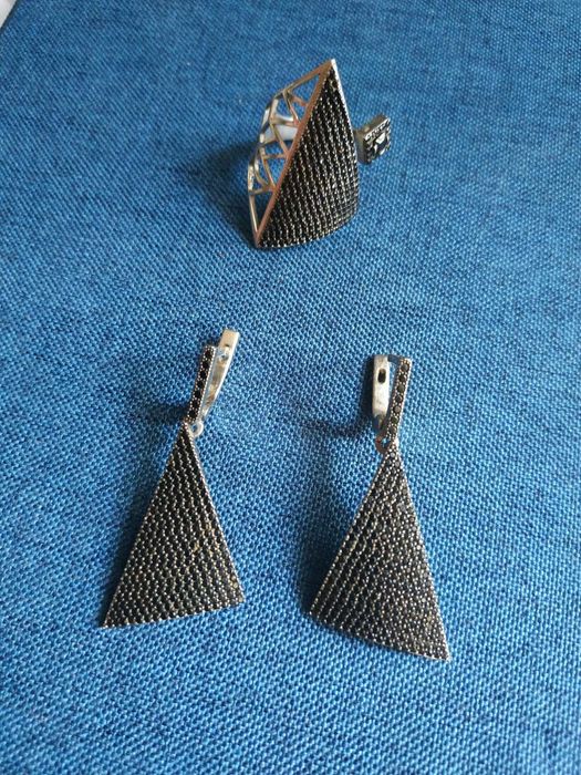 Серьги серебро позолота