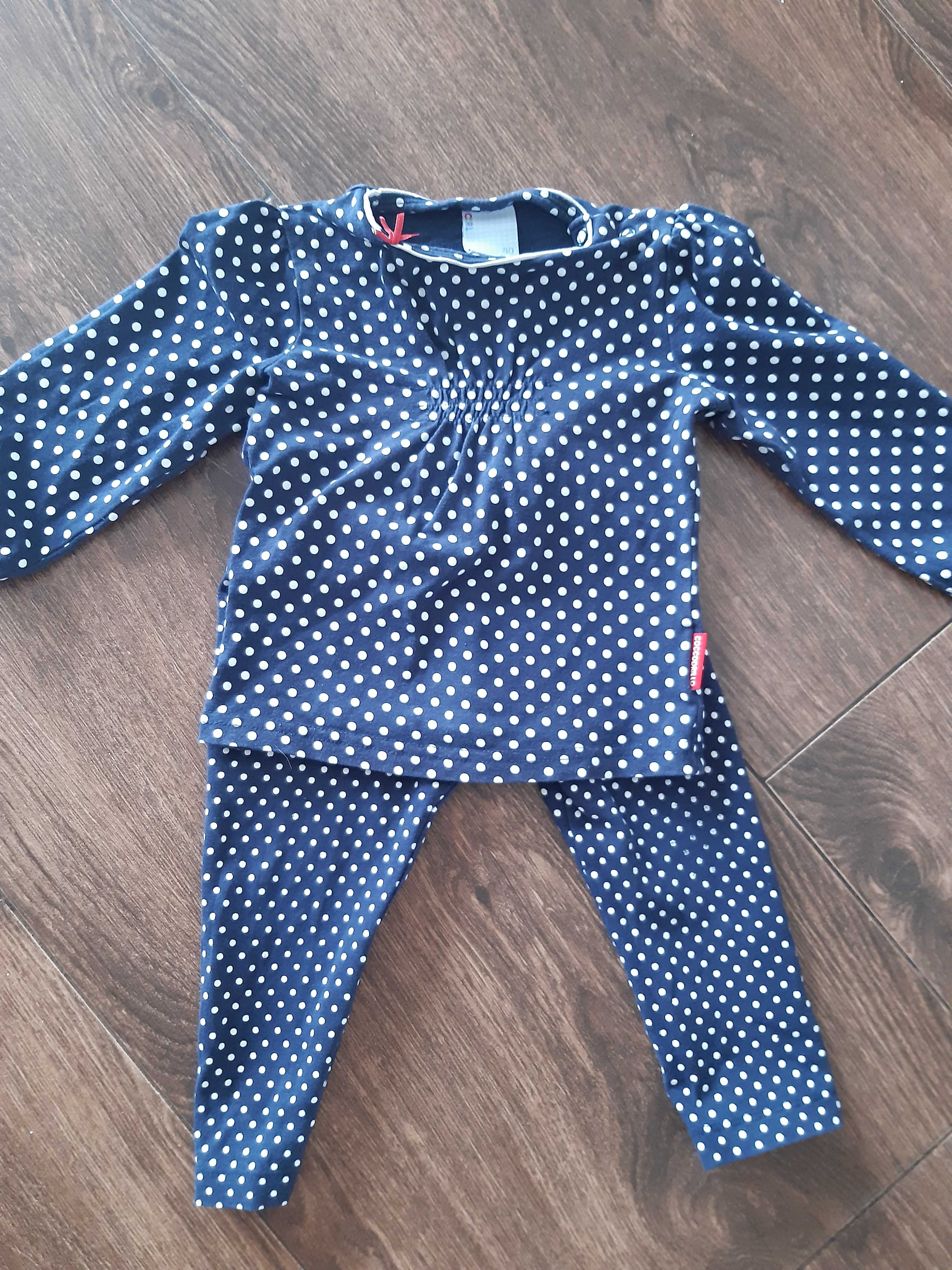 Bluzka i leginsy w grochy komplet roz.80