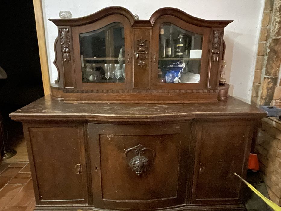 Kredens drewniany,antyk, stary kredens z nadstawka