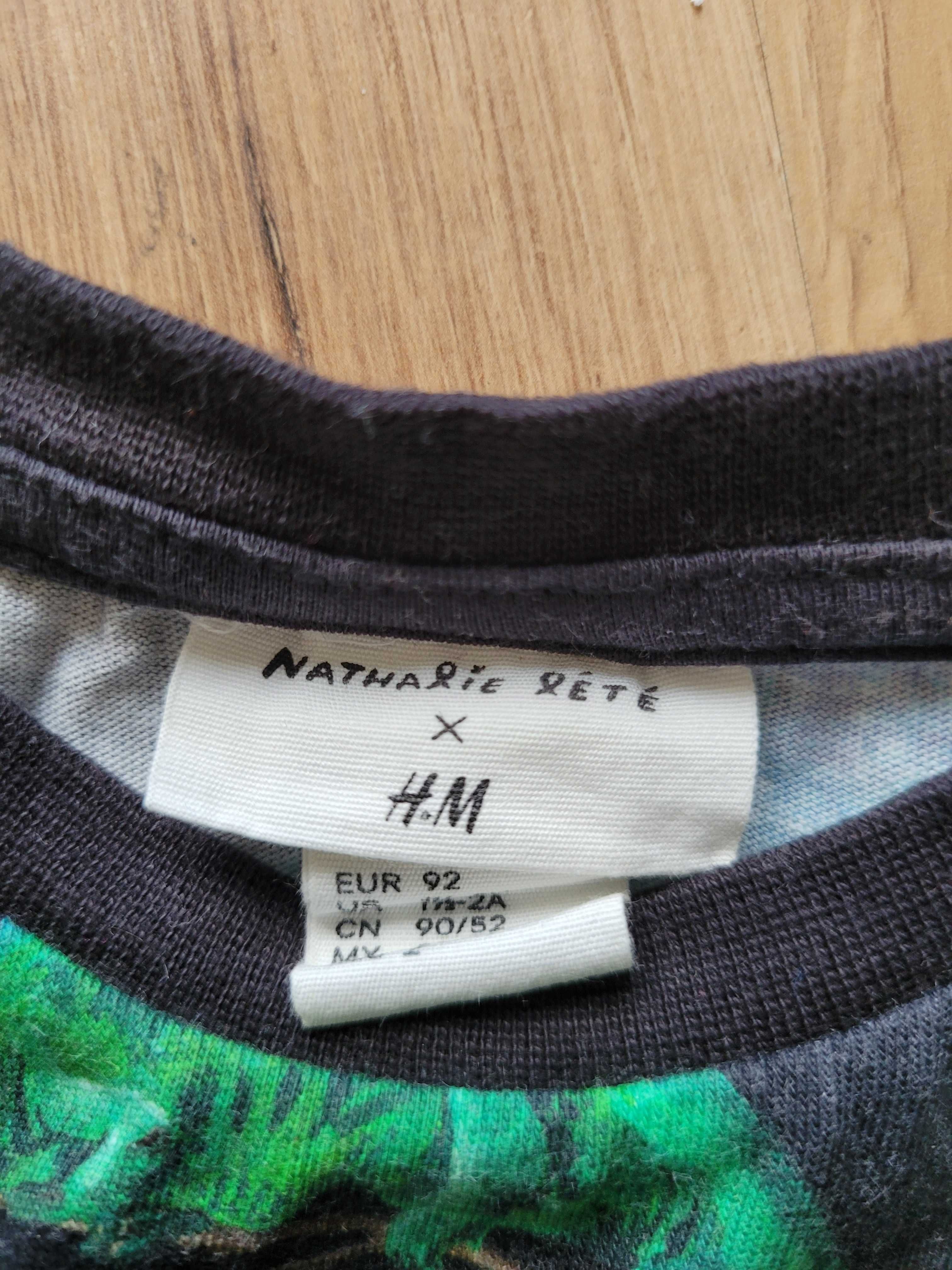 T-shirt chłopięcy H&M 92 18-24 bawełna lato wakacje wzór