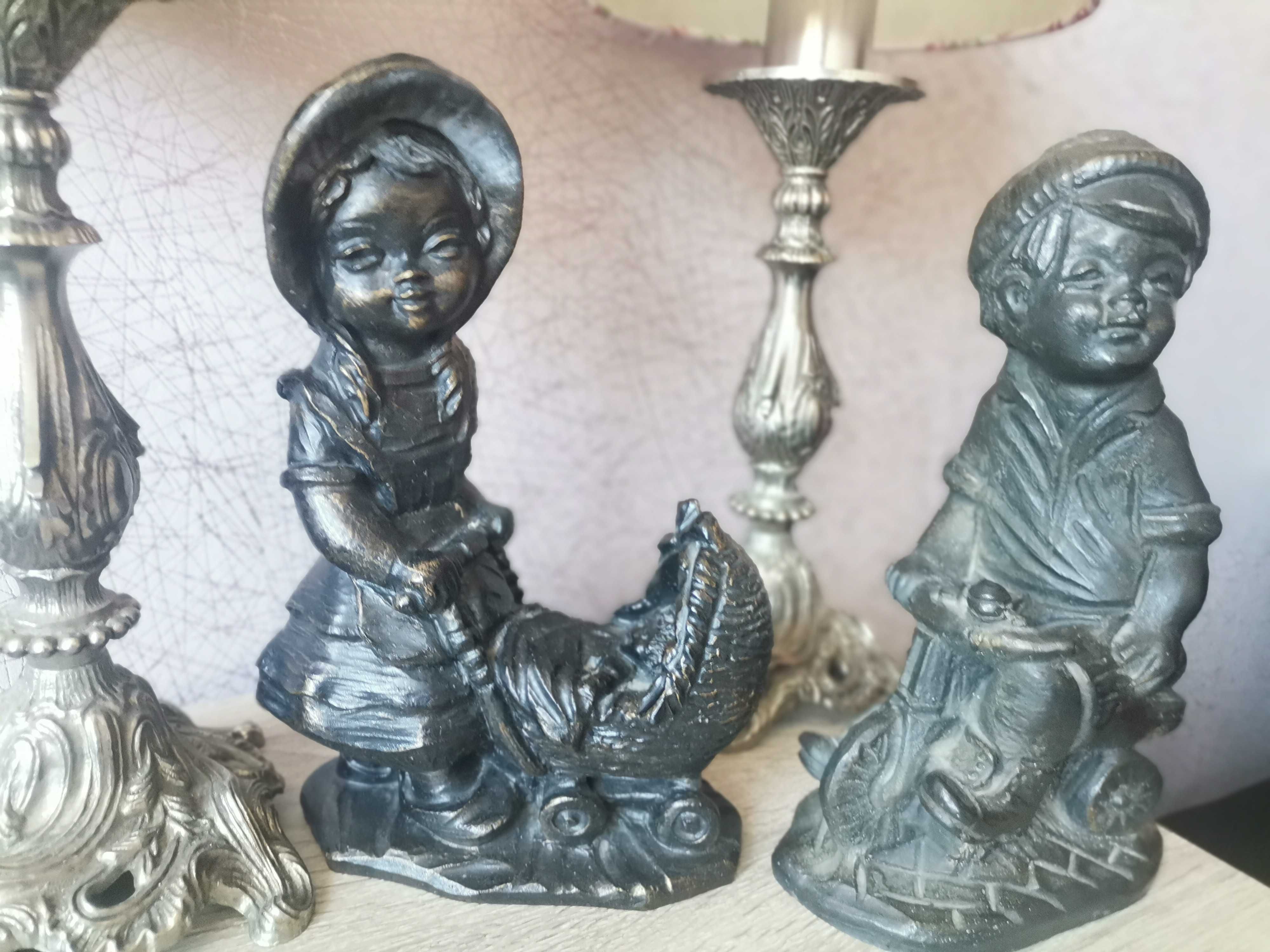 Figurki z gipsu kpl. 2 szt vintage