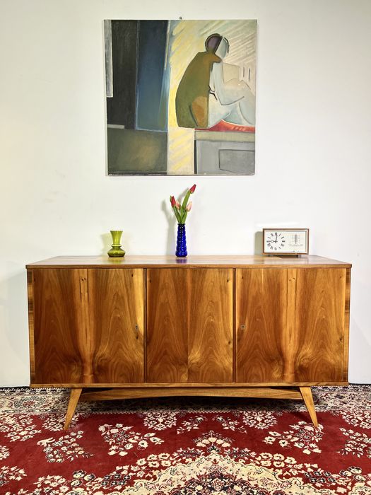 Komoda PRL art deco Bytom FM lata 50 piękny orzech mat vintage