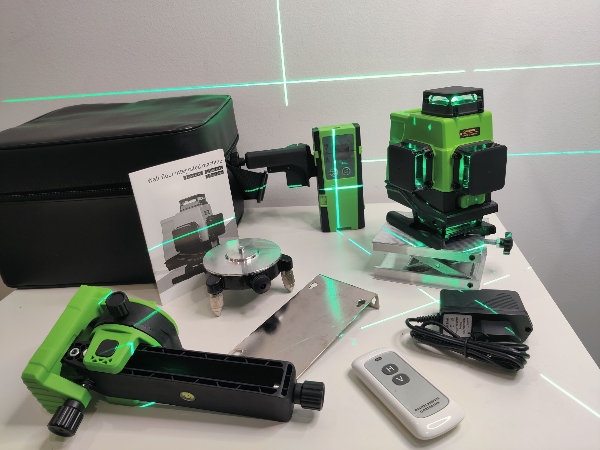 Nivel Laser auto-nivelante 16 Linhas verde com RECEPTOR (50-60 metros)