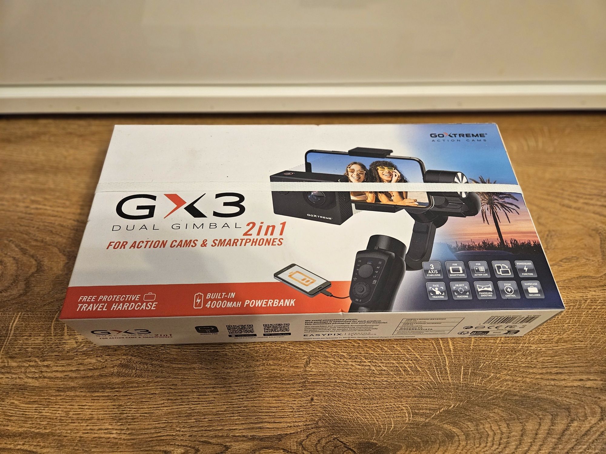 NOWY Gimbal Easypix GoXtreme GX3 | 3-Osiowy| Powerbank| Apka| Futerał
