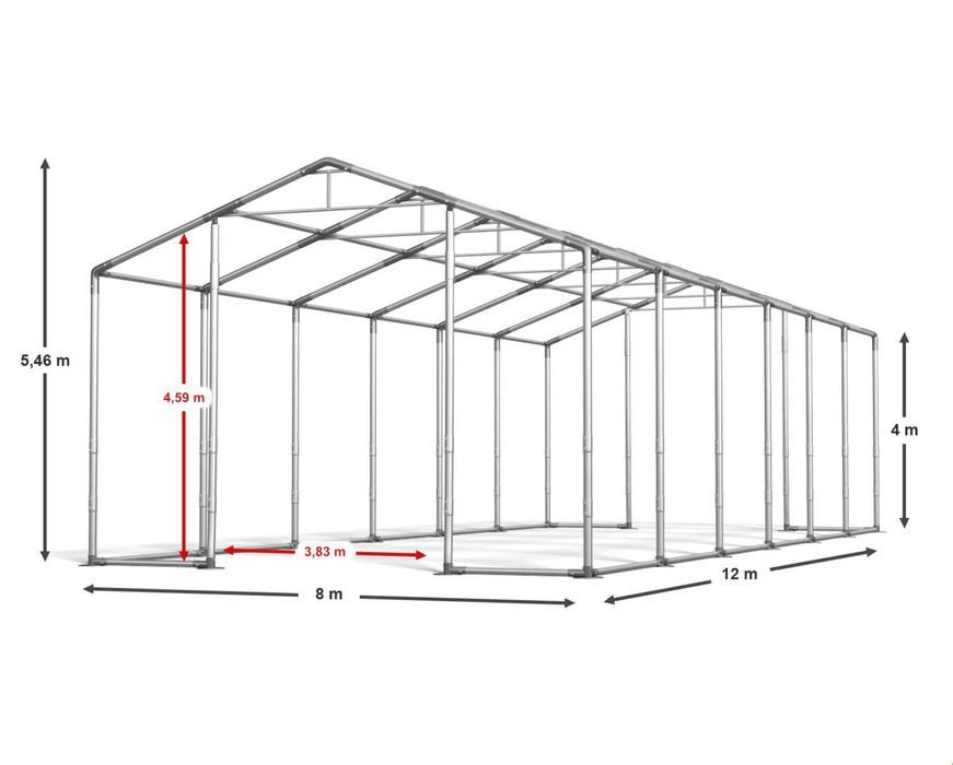 8x12x4m Namiot Magazynowy Całoroczny Hala Namiotowa przemysłowa WSD