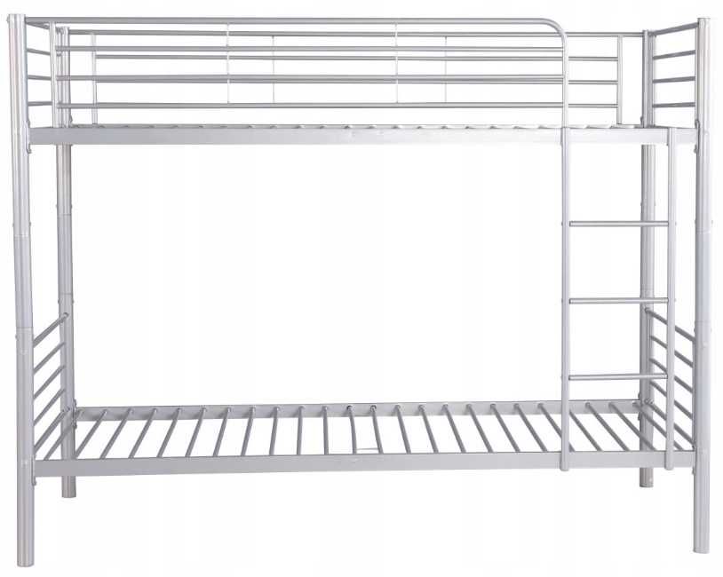 Łóżko piętrowe metalowe Ikea SVARTA – szare, 90x200 cm