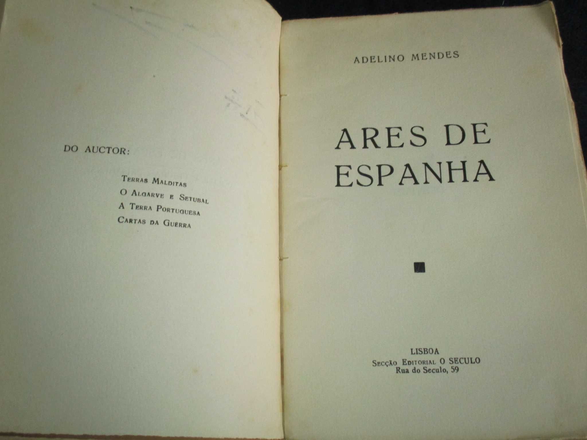 Livro Ares de Espanha Adelino Mendes