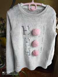 Меховой свитер,  девочка, 10-11 лет, F&F, паетки, помпоны