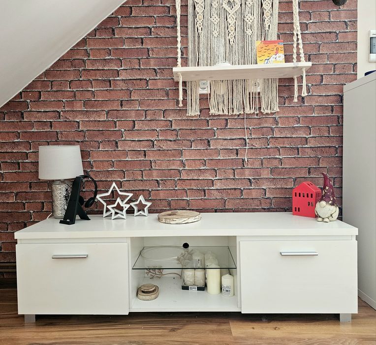 Szafka RTV Agata Meble Biała Połysk Lakier Stan Bardzo dobry