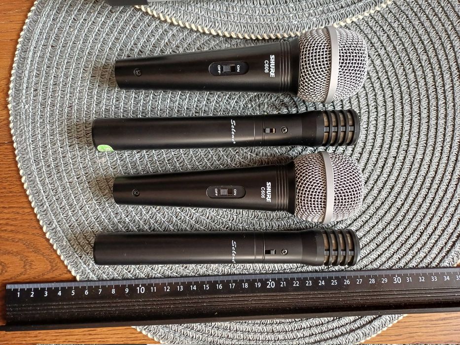 Zestaw: 4 mikrofony + zasilacz 48V + walizka aluminiowa