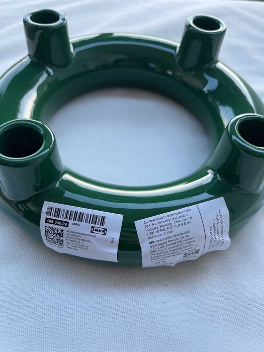 IKEA VINTERFINT Świecznik ciemnozielony 8 cm