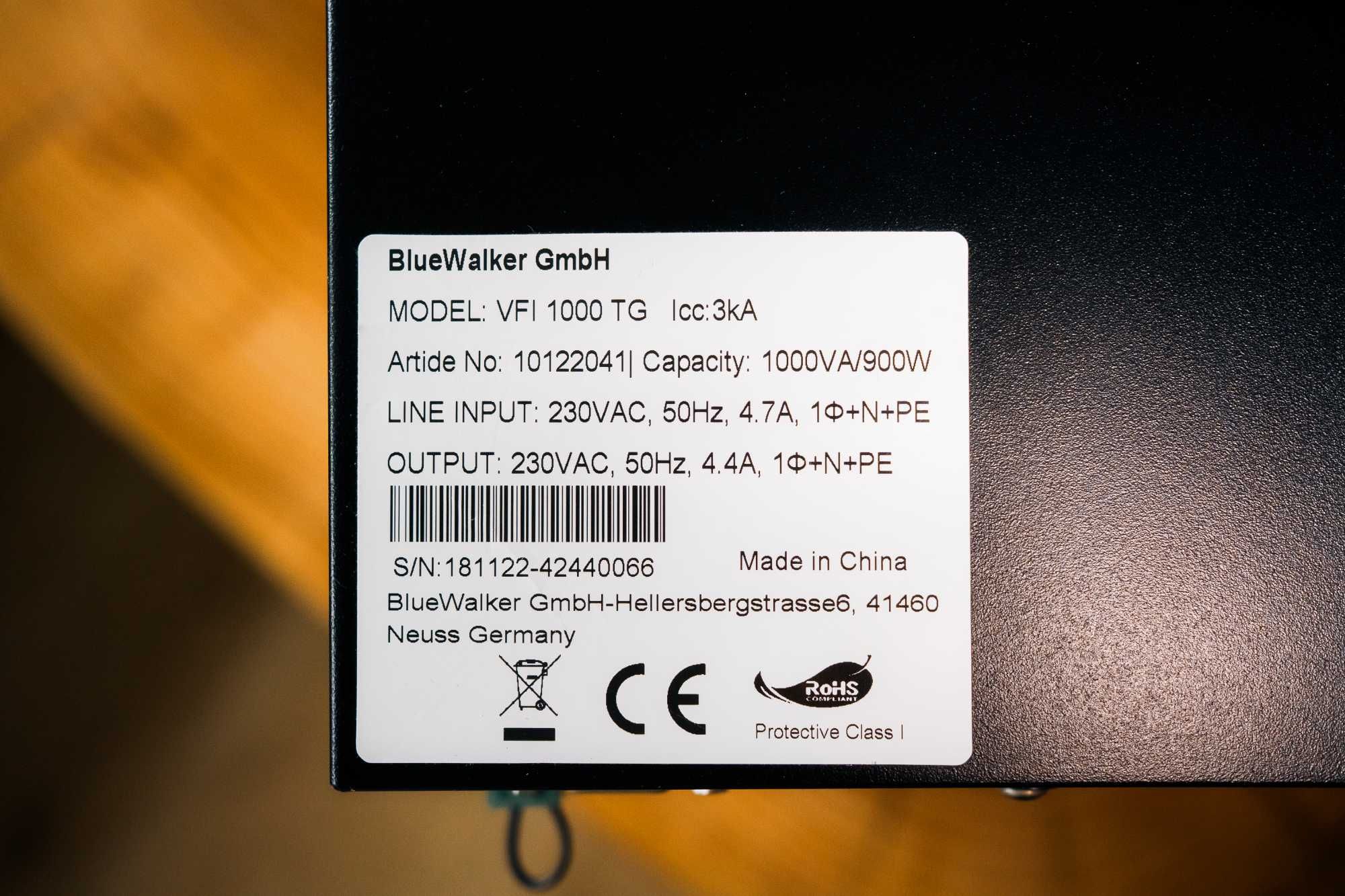 Zasilacz UPS online 1kVA / 900W VFI 1000 TG PowerWalker