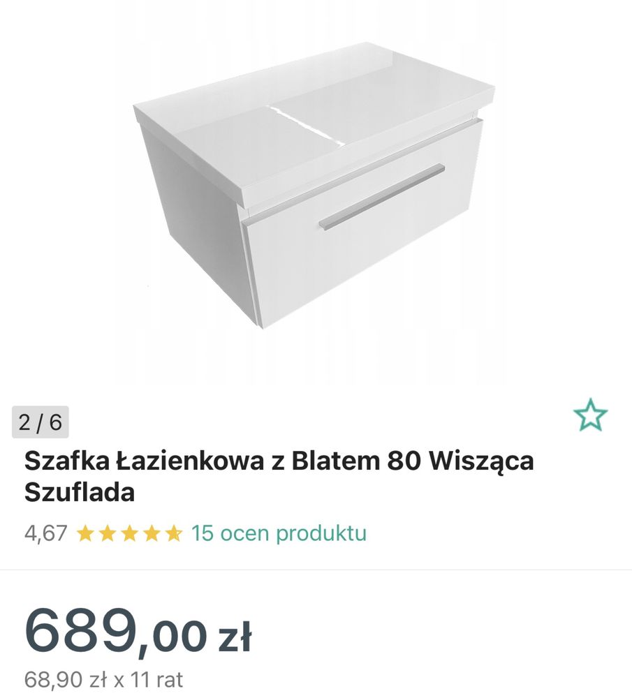 Szafka lazienkowa  pod zlew nadblatowy