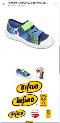 Trampki kapcie buty sportowe na rzep Befado r.35 wkładka 22,5cm NOWE