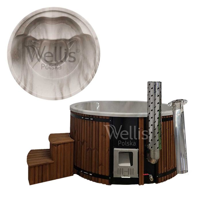 Balia ogrodowa z piecem wewnętrznym Classic Round In PREMIUM