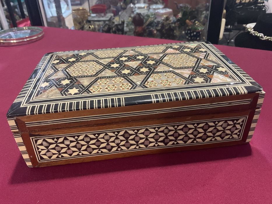 Caixa joias Sirian inlaid madre pérola 20x13x6 cm ,anúncios abaixo