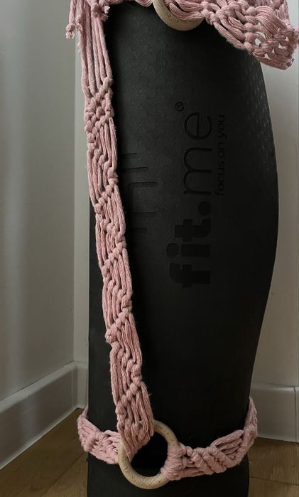 Makramowy uchwyt/pasek do maty do ćwiczeń. Jogi pilatess fitness