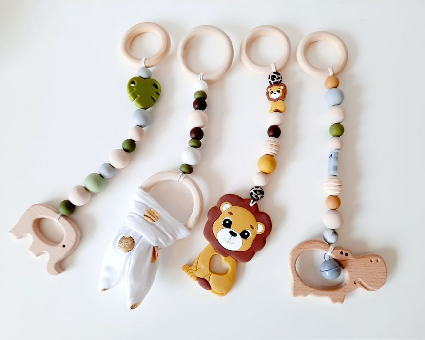 Zawieszki baby gym safari stojak gimnastyczny edukacyjny dźwięk