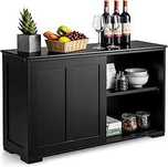 Szafka komoda czarna  z przesuwanymi drzwiami 33 x 106,5 x 60 cm