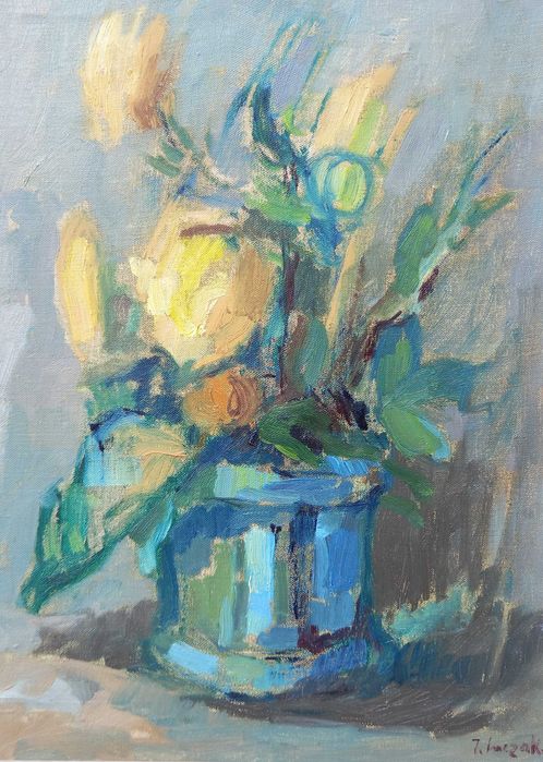 Martwa natura z różami, Jerzy Luczak-Szewczyk, poł. XX w.