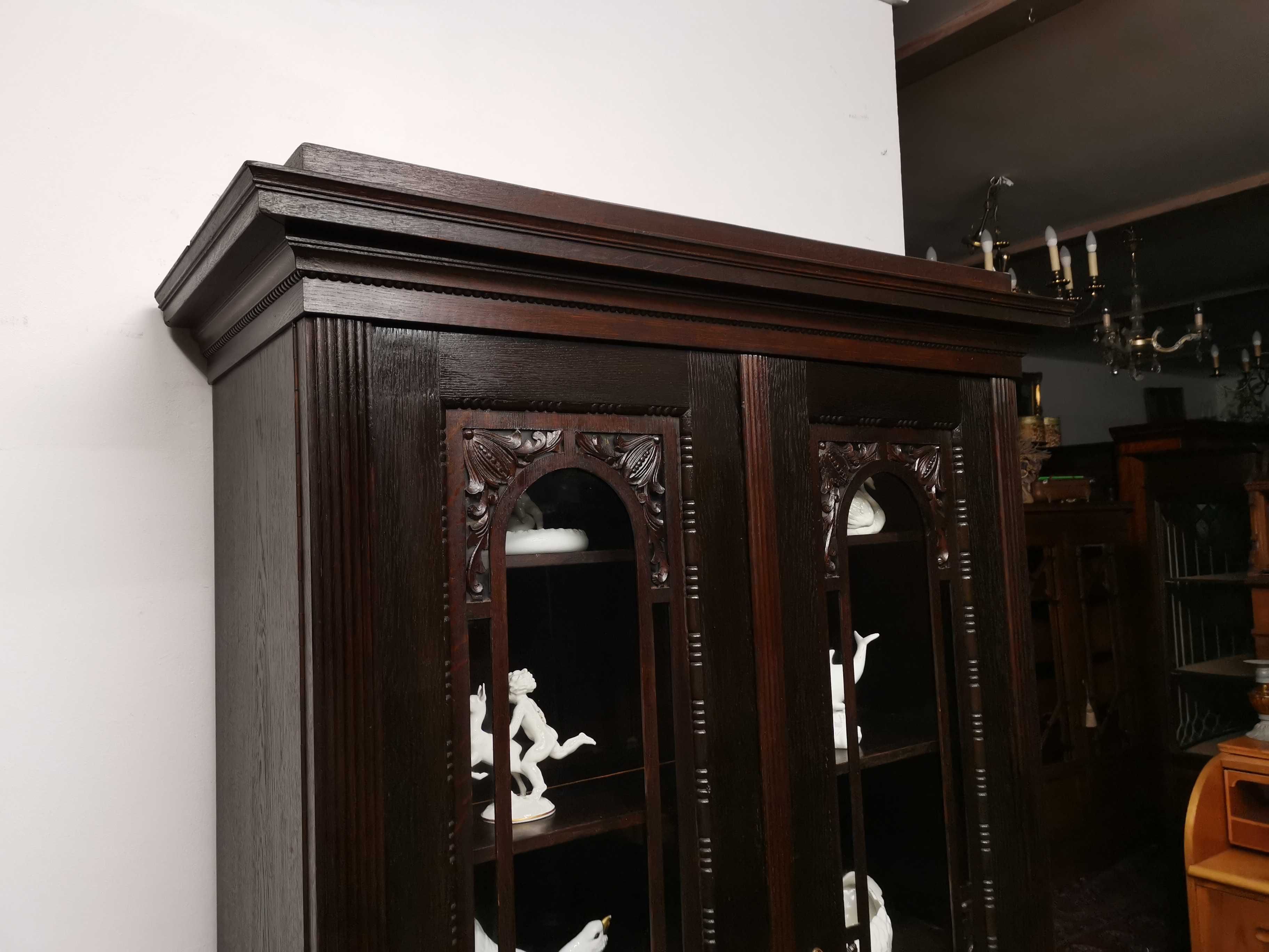 Dębowa biblioteczka witryna  antyk 712/2025
