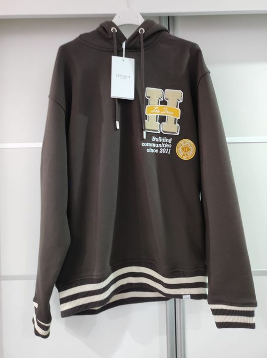 Brązowa bluza męska wciągana z kapturem Varsity Les Deux Copenhague S