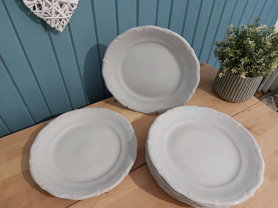 Talerze obiadowe 7 szt. vintage PRL