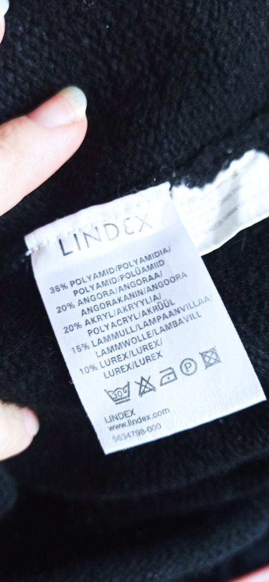 Sg Czarny sweter damski 36 , S elegancki sweter ze srebrną nitką 36 ,
