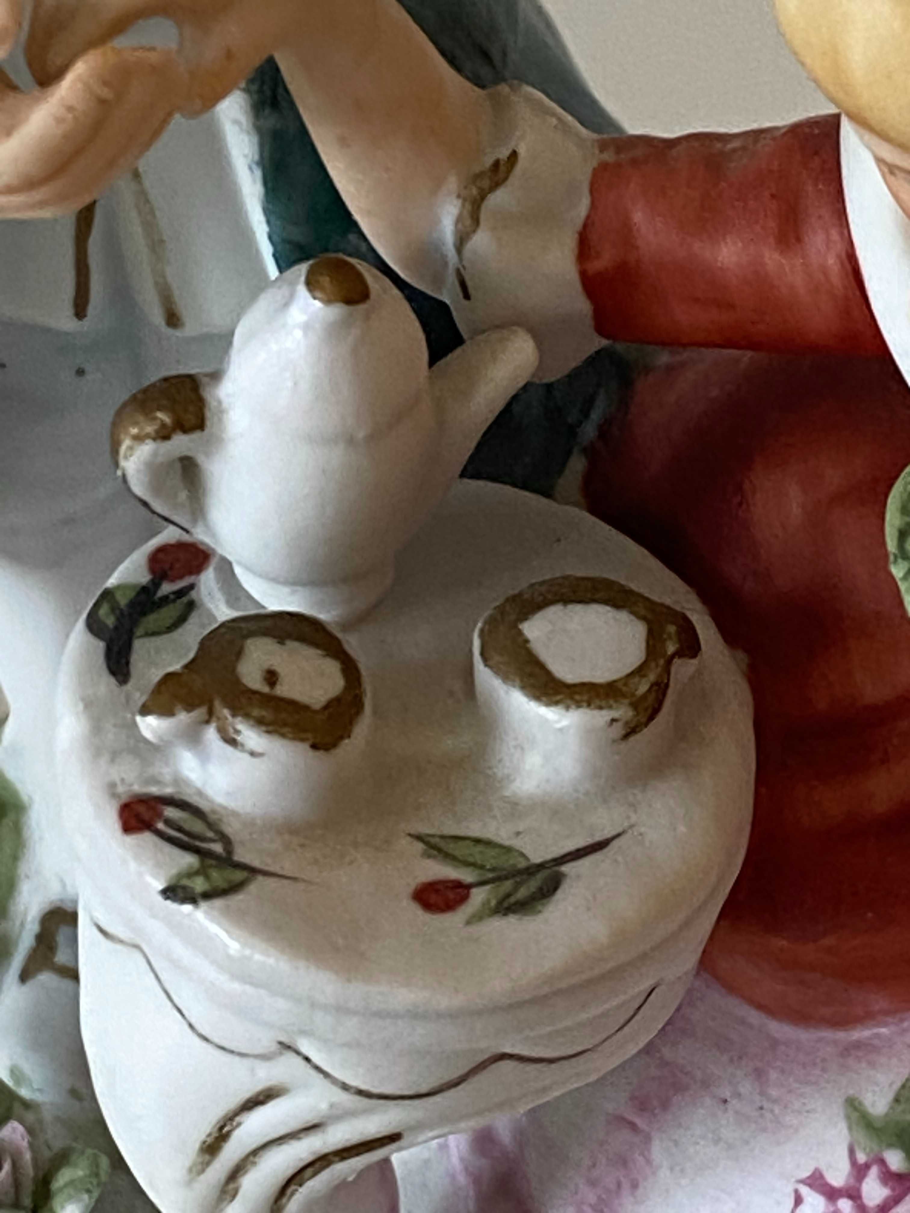 Ceramika figurka boskwit para książęca ręcznie malowana retro